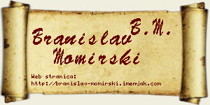 Branislav Momirski vizit kartica